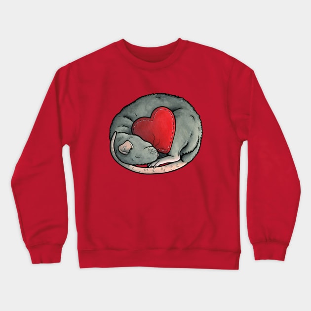 Grey/blue rat Crewneck Sweatshirt by animalartbyjess